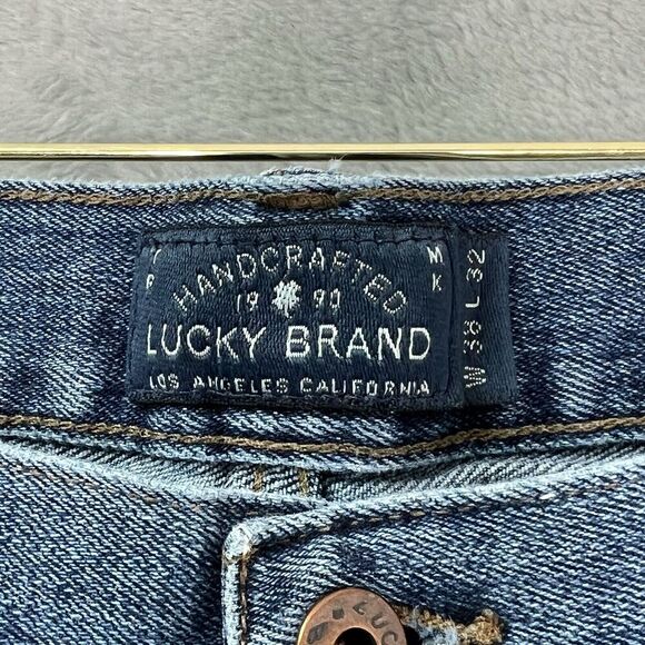 Lucky Brand Mens Size 38x32 Blue Denim 121 Heritage Slim Medium Wash Jeans - Picture 5 of 16